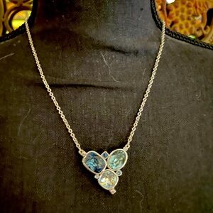 New, Never Worn Touchstone Swarovski Crystal & Pewter Adjustable Length Necklace